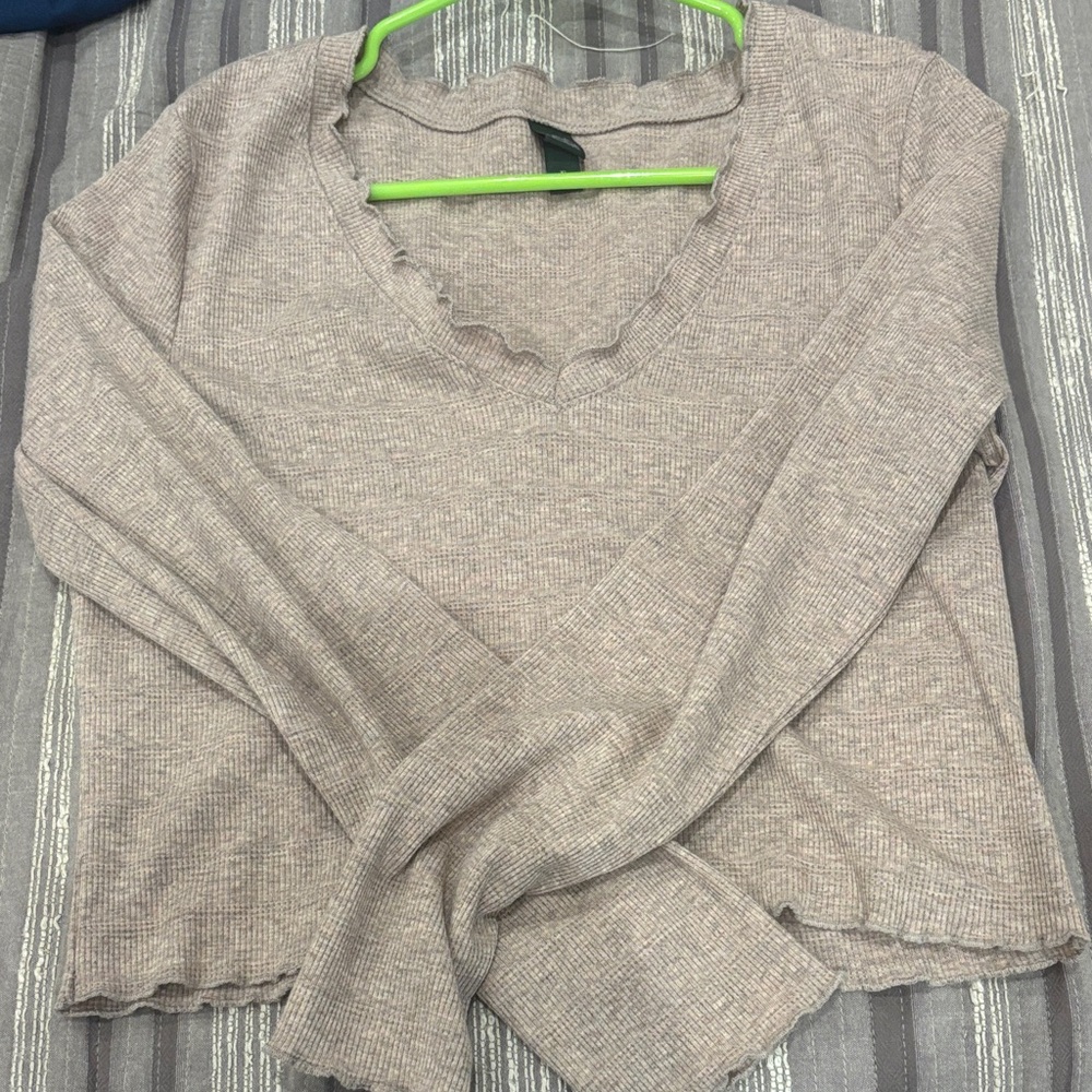 Wild Fable Ribbed Knit Top in Soft Pink